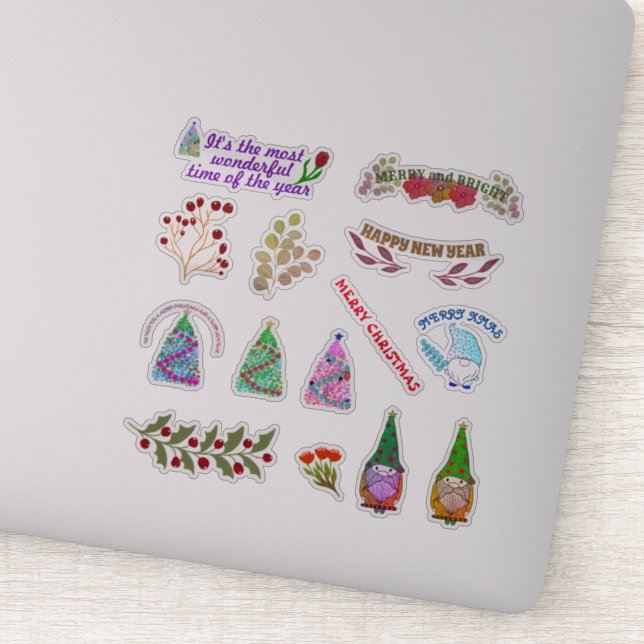 ADESIVO FLORES E FOLHAS DE NATAL (Detalhe)