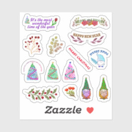 ADESIVO FLORES E FOLHAS DE NATAL