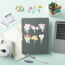 Flores em Aquarela Brilhantes e Fofas
