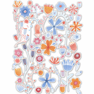 Adesivo Flores Inglesas de Aquarela