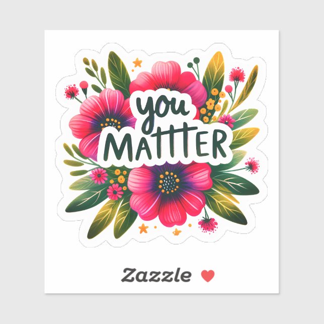 Adesivo Flores Inspiram Positividade Hoje (Folha)