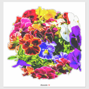 Adesivo Flores Pansy Coloridas