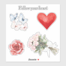 Flores Rosa Borboletas do Coração Rosas