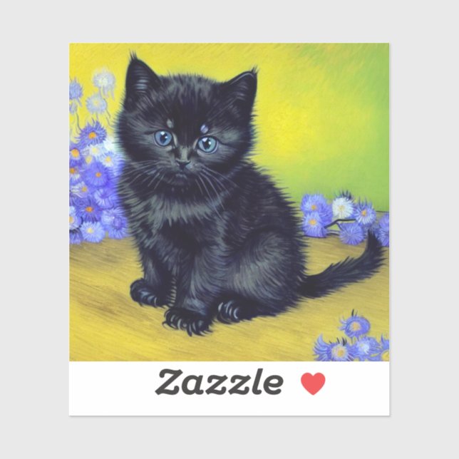 Adesivo Flores Roxas Pretas de Gogh (Folha)