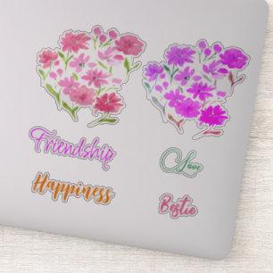 Adesivo Flores Selvagens de Aquarela de Coleção de Amizade