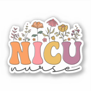 Adesivo Flores Selvagens NICU Enfermeira Neonatal ICU Enfe