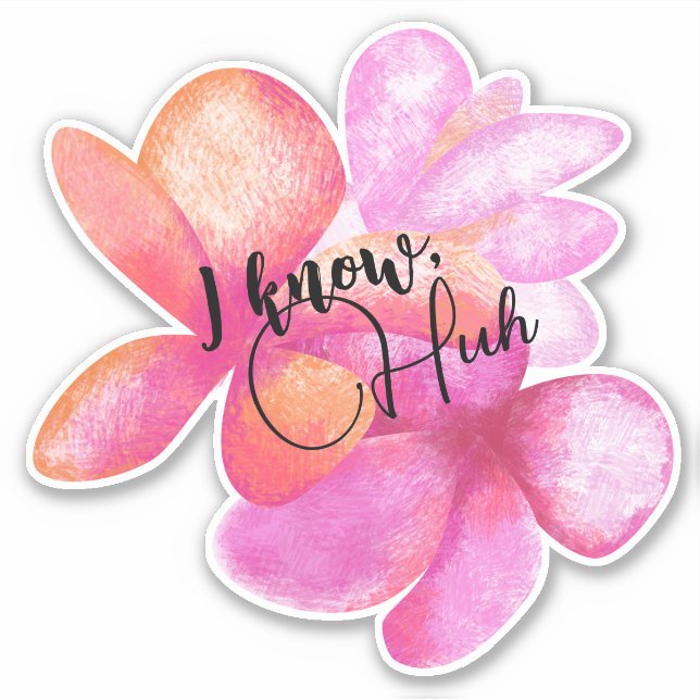 Adesivo Flores tropicais havaianas, vinil com corte person (Frente)