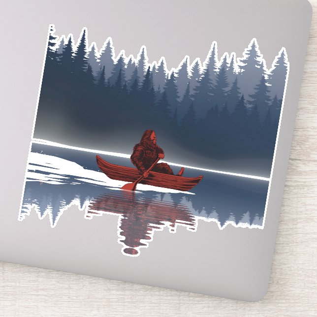 Adesivo Floresta de Pinheiros Selvagem de Canoeiros do Lag (Detalhe)