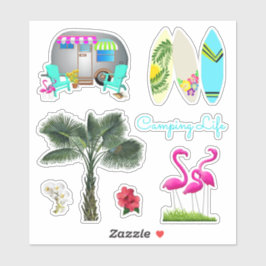 Adesivo Flórida Camping Tropical Shapbook Stickers