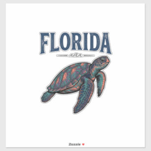 Adesivo Florida Sea Turtle Vintage Engraving Gráfico_1