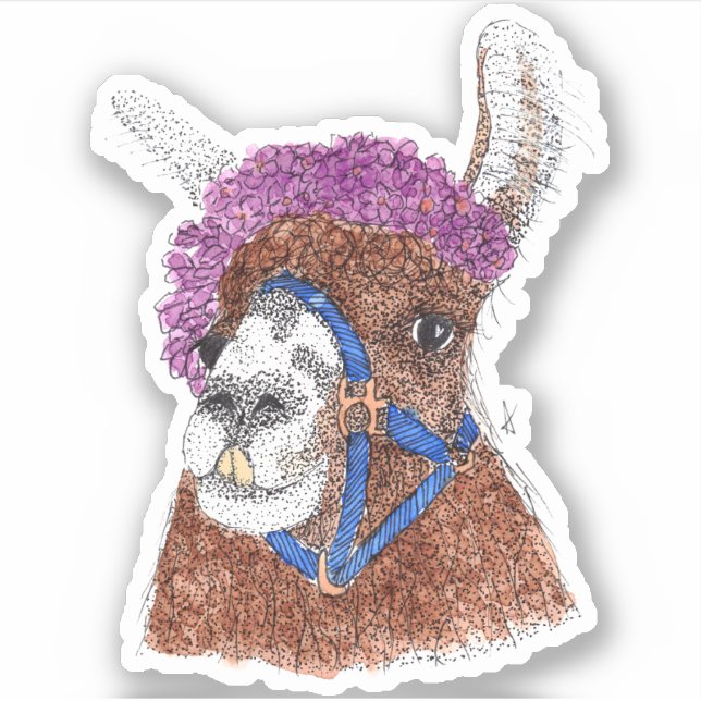 Adesivo Flower Llama (Frente)