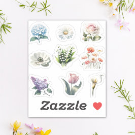 Adesivo Flower Sticker Pack Cachorro de Jardim Bonito com 