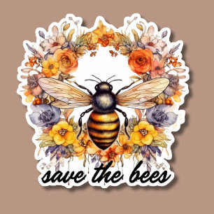 Adesivo Flower Wreath Save the Bees Water