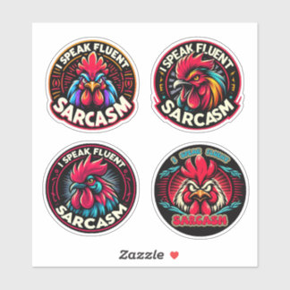 Adesivo "Fluent Sarcasm" 4-Pack Sticker Bundle