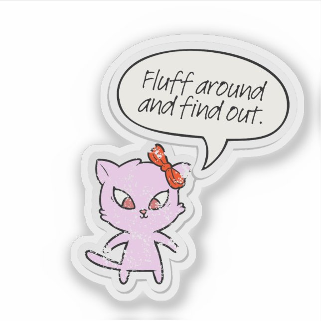 Adesivo Fluff Around e Descobrir (Frente)