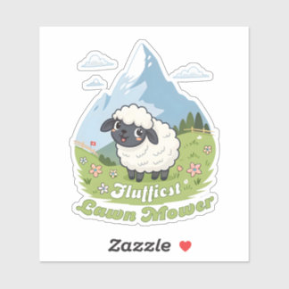 Adesivo Fluffiest Lawn Mower – Adorable Blacknose Sheep