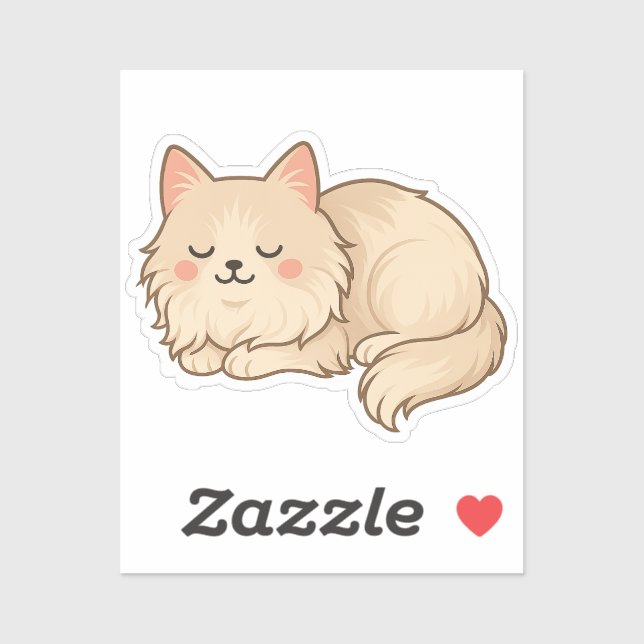 Adesivo Fluffy Cream Persian Cat Sleeping (Folha)