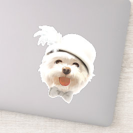 Adesivo Fluffy Dog com White Hat