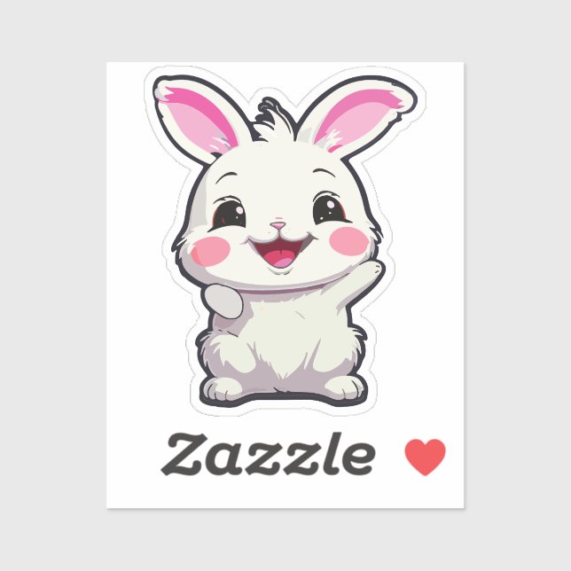 Adesivo Fluffy White Rabbit Vinyl Sticker (Folha)