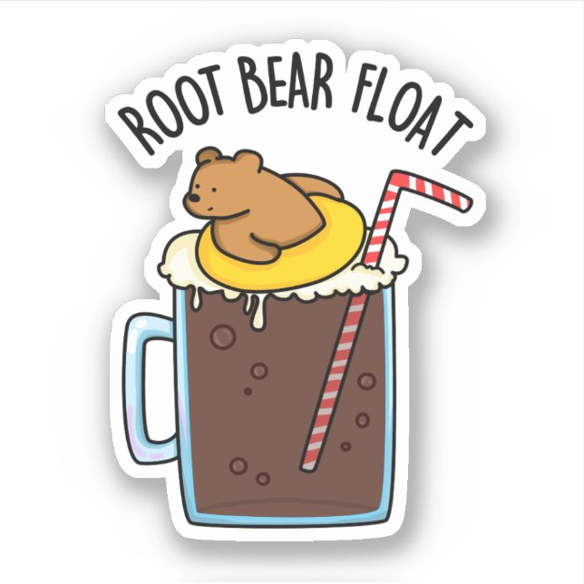 Adesivo Flutuador de Root Bear Piada Divertida de Cerveja  (Frente)