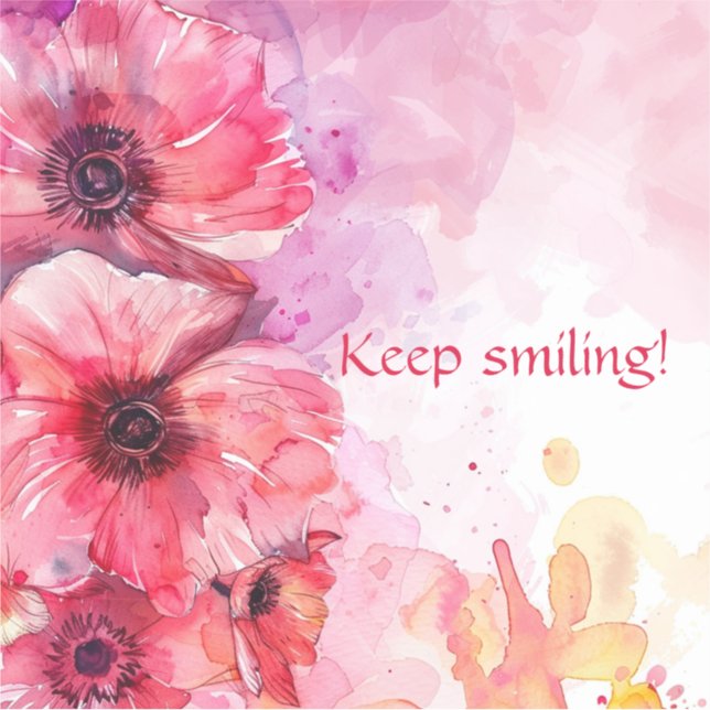 Adesivo Fluxo floral vibrante com aquarela (Frente)