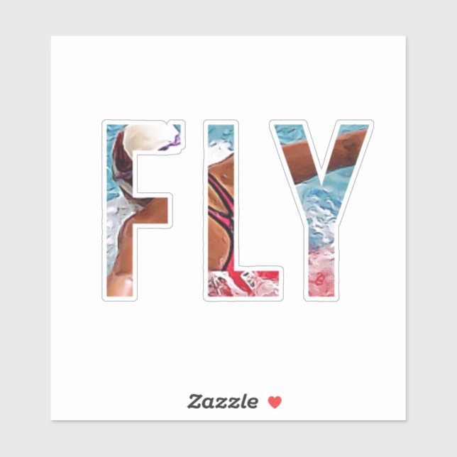 Adesivo "FLY" Borboleta Natação (Folha)