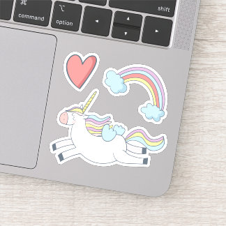 Adesivo Flying Rainbow Unicorn Fabuloso Sticker