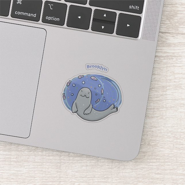 Adesivo Foca-branca e ilustração de desenho animado de pei (Detalhe)