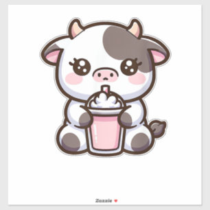 Adesivo Fofa Amante De Milkshake Bezerro Pequeno Iogurte C