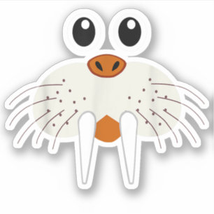 Adesivo Fofa Fantasia de Morsa Animal Divertida de Hallowe