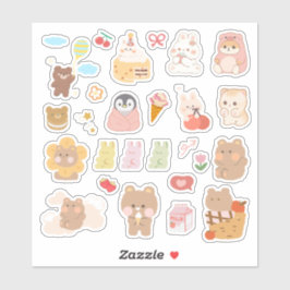 Adesivo Fofo de Animal Kawaii