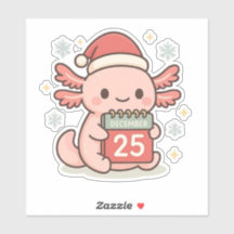 Adesivo Fofo de Axolote de Natal | Férias Kawaii