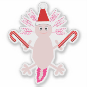 Adesivo Fofo de Natal Axolotl