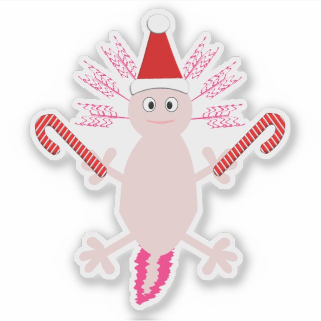 Adesivo Fofo de Natal Axolotl (Frente)