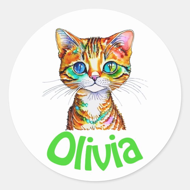 Adesivo fofo personalizado/Selo clássico redondo (Frente)