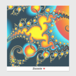 Adesivo Fogo Burst Arte Fractal