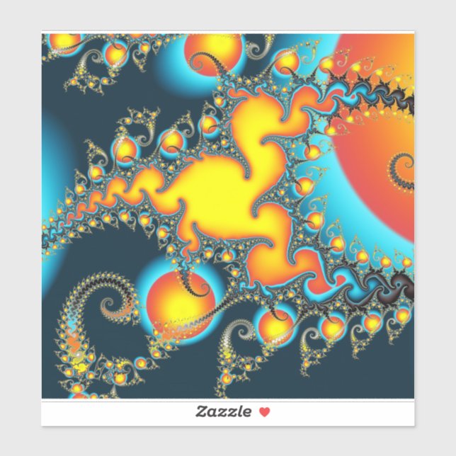 Adesivo Fogo Burst Arte Fractal (Folha)