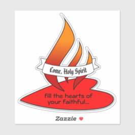 Adesivo Fogo ou Chama e Coração com Citação Pentecost 1UP