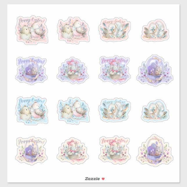 Adesivo Foguete de Pássaros da Páscoa (Folha)
