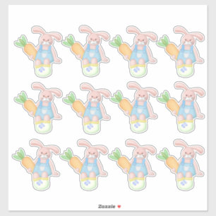 Adesivo Folha de 12 Bunnies da Páscoa