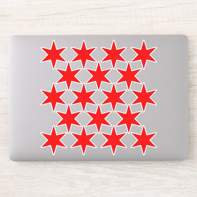 Adesivo Folha de 18 bandeiras da Red Chicago Stars Vinyl S (Computador)