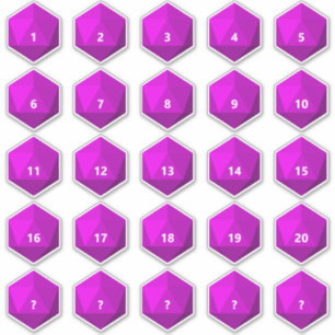 Adesivo Folha de 25 Texto Personalizado D20 Die  Modelo ma