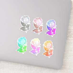 Adesivo Folha de 6 A Rosa Simples Desenho Desenho Desenho