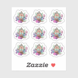 Adesivo Folha de Aquarelas de Cabina Floral de Algodão Rus