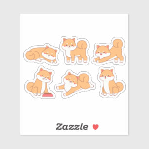 Adesivo folha de autocolante de cartoons shiba inu