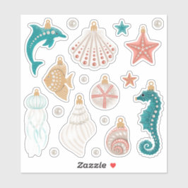 Adesivo Folha de Enfeites de natal costeiros