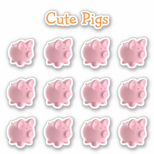 Adesivo Folha De Folhas De Forma De Suínos