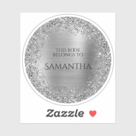 Adesivo Folha De Gliteria De Prata Este Livro Pertence Ao 