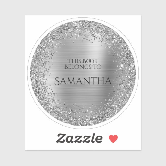 Adesivo Folha De Gliteria De Prata Este Livro Pertence Ao  (Folha)