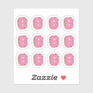 Adesivo Folha de Letra de Café B: Monograma Inicial